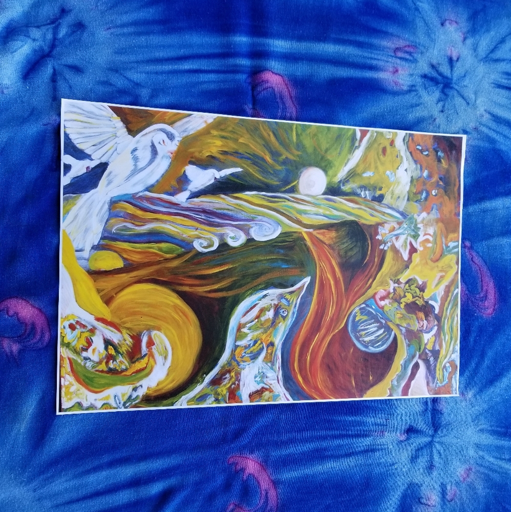 Owl Art Surrealism Owl's Dream Psychedelic Art Folk Art Beach Art Owl Bird